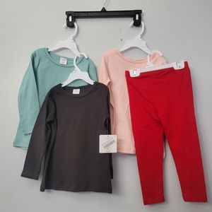 Starting Out Long-Sleeve Tops  With 1 Bottom For Girls 4 Set  24M